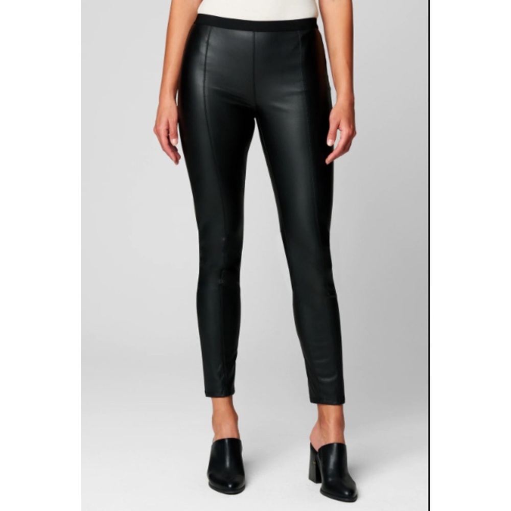 Blank NYC Women's Size 27 Pull On Vegan Leather Black Leggings Pants 29”‎ Inseam